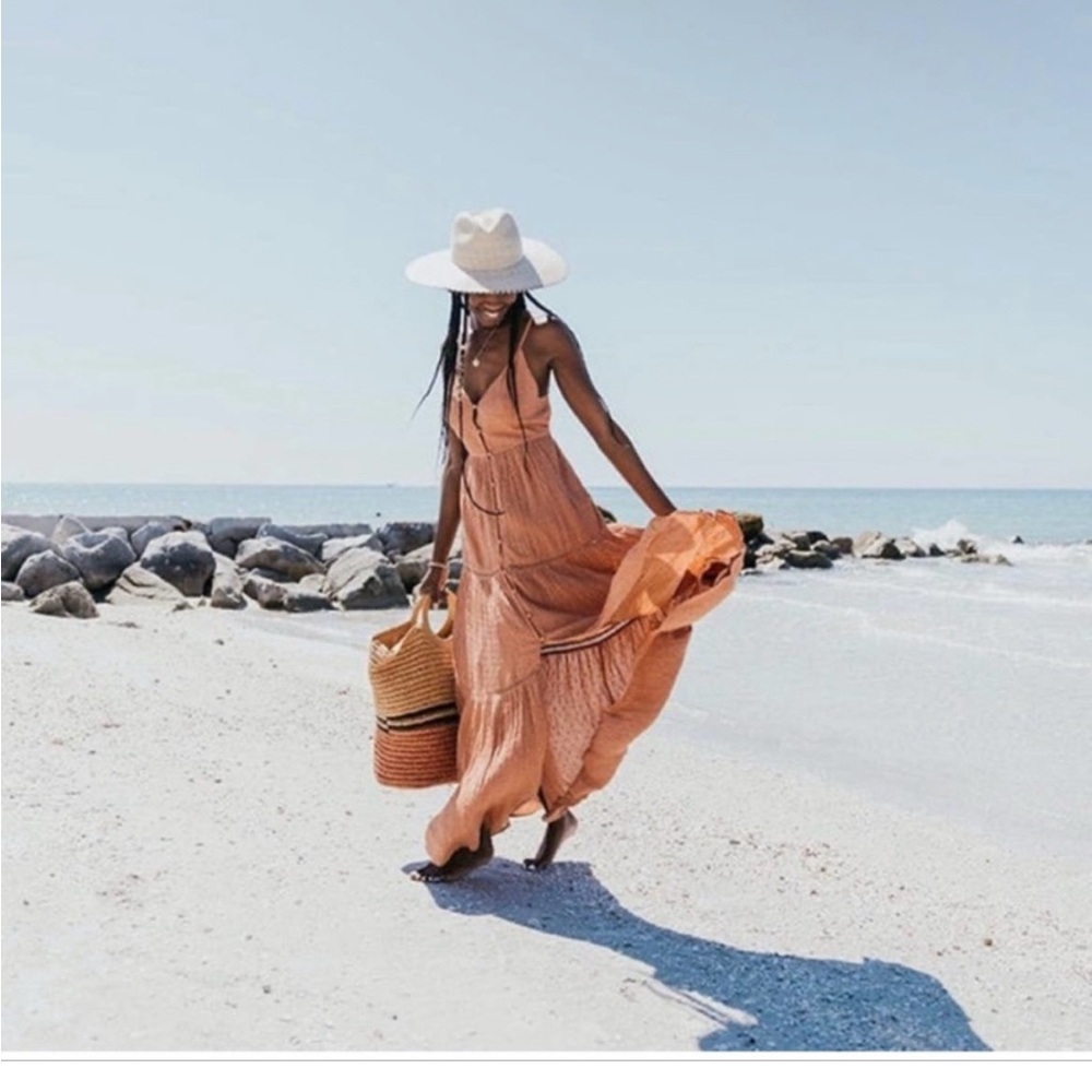 Anthropology L*Space orange sunrise escape maxi dress